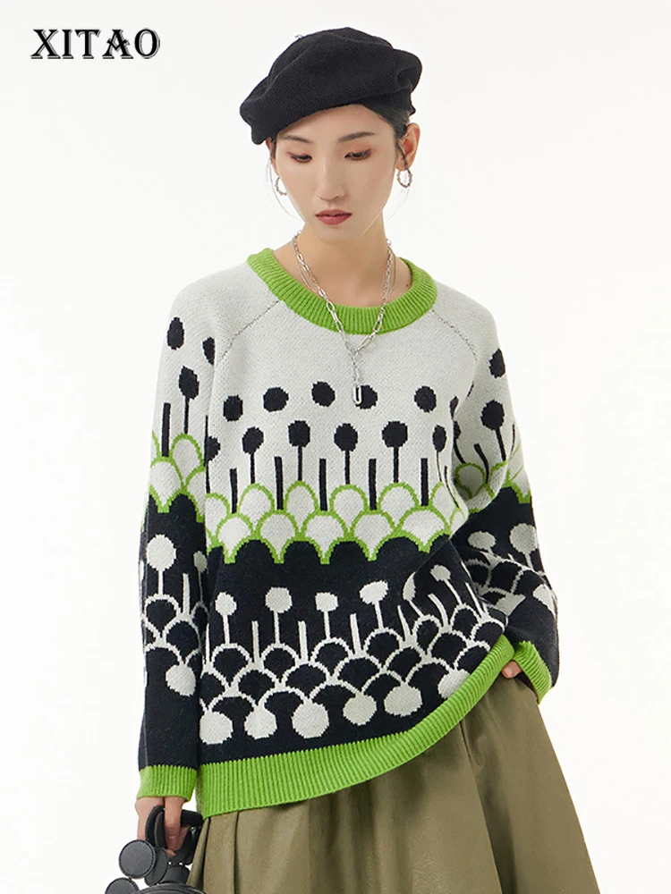 XITAO Fashion Casual Women Sweater Contrast Color Flower Pattern Knitting Splicing Pullover Top Autumn All-match New WLD8965
XITAO Fashion Casual Women Sweater Contrast Color Flower Pattern Knitting Splicing Pullover Top Autumn All-match New WLD8965