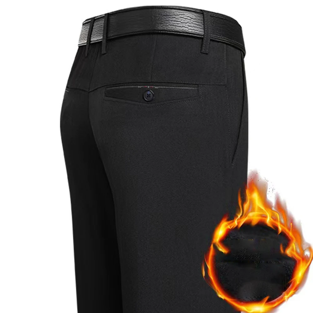 Winter Fleece Suit Pants Men Warm Fleece Lined Stretch Formal Straight Pants Black Slim Business Trousers Dress Pants A50
Winter Fleece Suit Pants Men Warm Fleece Lined Stretch Formal Straight Pants Black Slim Business Trousers Dress Pants A50