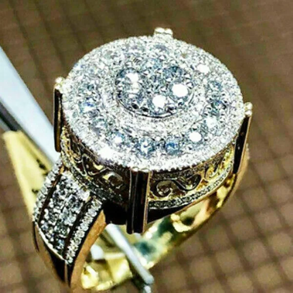Delicate Qualities Gold Colors Rings for Men Trendy Metal Inlaid White Stone Wedding Ring Engagement Jewelry
Delicate Qualities Gold Colors Rings for Men Trendy Metal Inlaid White Stone Wedding Ring Engagement Jewelry