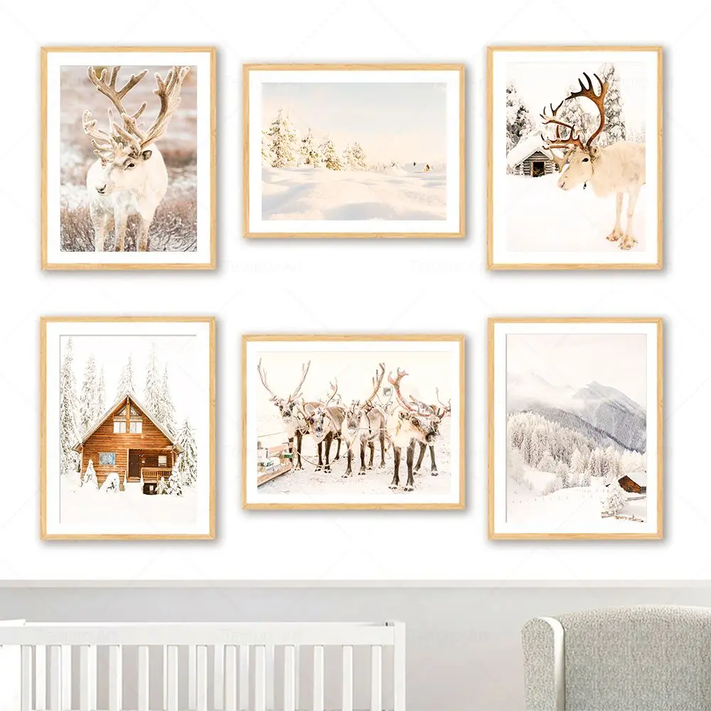 Winter Snow Landscape Poster Elk Wood Pine Forest Print Christmas Canvas Painting Nordic Wall Art Picture Living Room Home Decor
Winter Snow Landscape Poster Elk Wood Pine Forest Print Christmas Canvas Painting Nordic Wall Art Picture Living Room Home Decor