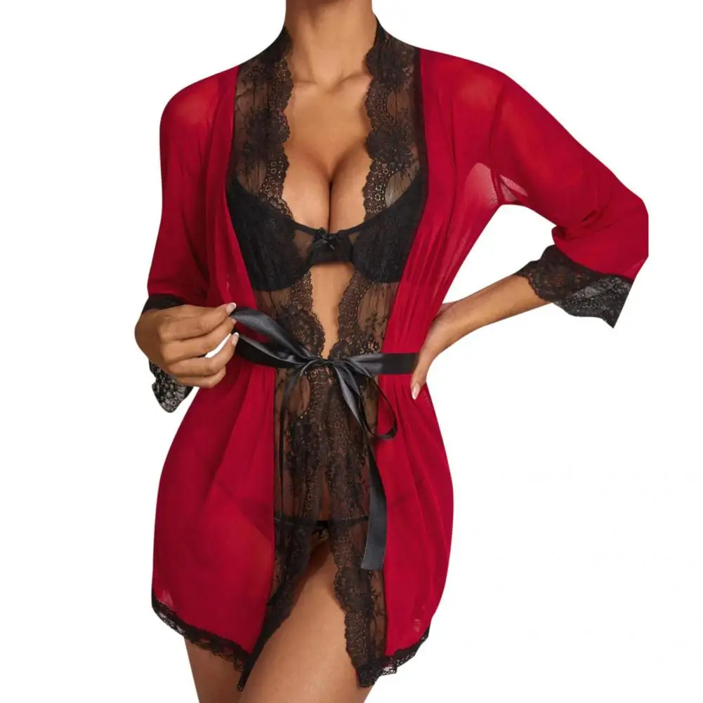 Sexy Women Lingerie Lace Night Dress Sleepwear Nightgown Bandage Deep V G-String See Through Sexy Sheer Sleep Dress Robe
Sexy Women Lingerie Lace Night Dress Sleepwear Nightgown Bandage Deep V G-String See Through Sexy Sheer Sleep Dress Robe
