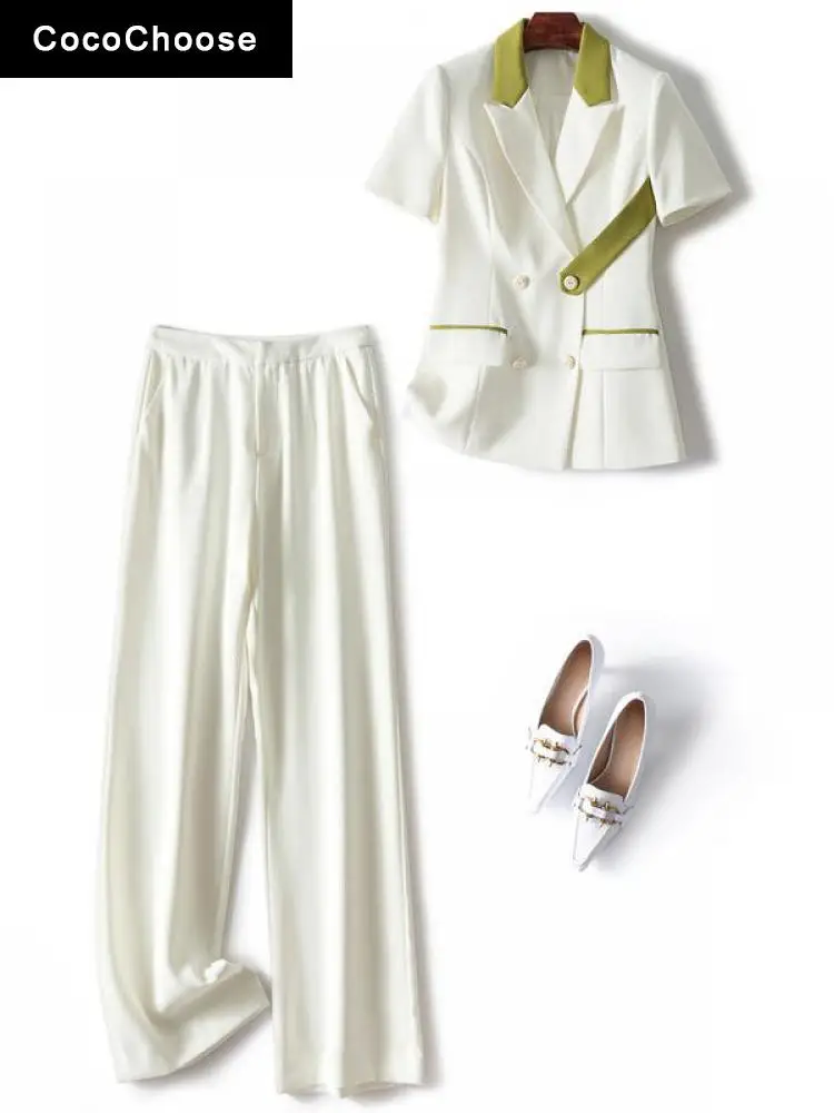 Business Women White Blazer Suits Summer 2022 Fashion Elegant Office Wear 2 Piece Outfits Short Sleeve Jacket Top and Pants Sets
Business Women White Blazer Suits Summer 2022 Fashion Elegant Office Wear 2 Piece Outfits Short Sleeve Jacket Top and Pants Sets