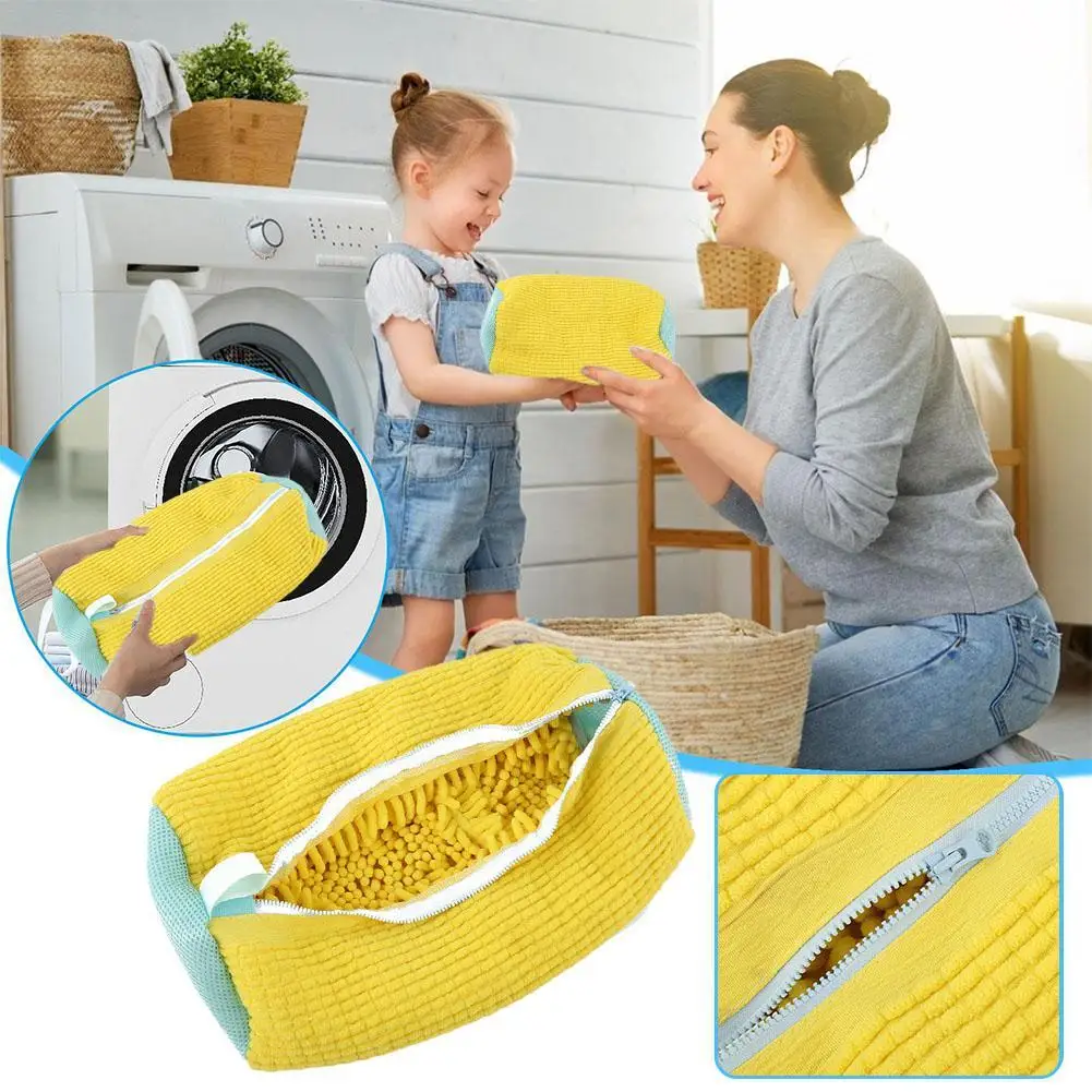 

Lazy Person Shoe Washing And Shoe Protection Bag Cylindrical Washing Machine Polyester Cotton Zipper Laundry Bag Shoe Storage