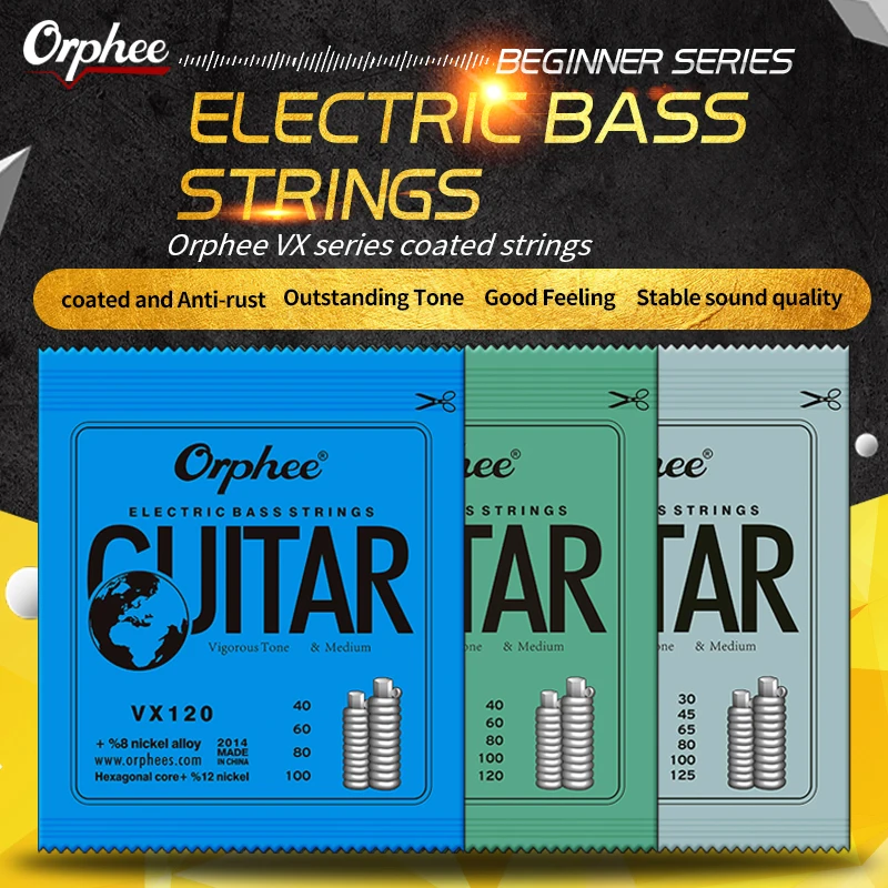 Orphee VX Bass Guitar Strings Medium Carbon Steel Hexagonal Core Alloy Wound Electric Bass Guitarra Guitar Parts & Accessories
Orphee VX Bass Guitar Strings Medium Carbon Steel Hexagonal Core Alloy Wound Electric Bass Guitarra Guitar Parts & Accessories