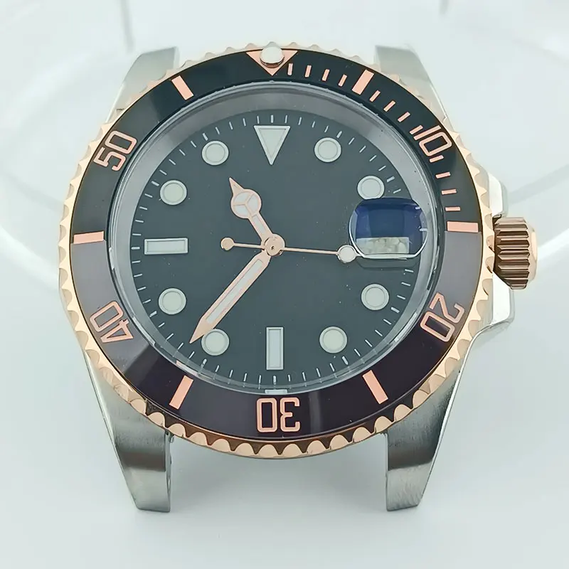 40mm Silver and Rose Gold Watch Case Fit NH35 NH36 Movement Custom Logo Dial Sapphire Glass Stainless Steel Watch Parts
40mm Silver and Rose Gold Watch Case Fit NH35 NH36 Movement Custom Logo Dial Sapphire Glass Stainless Steel Watch Parts