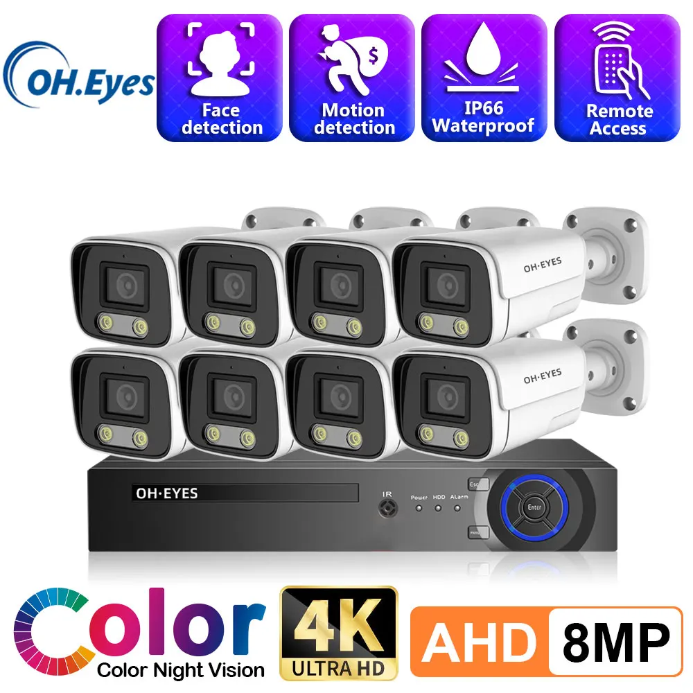 H.265 CCTV Security System Kit 8ch DVR 8MP Color Full Night Vision AHD Waterproof Face Detection Video Surveillance Camera
H.265 CCTV Security System Kit 8ch DVR 8MP Color Full Night Vision AHD Waterproof Face Detection Video Surveillance Camera