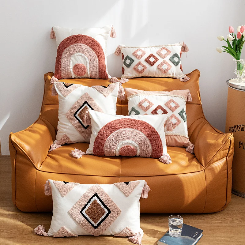 Bohemian style pillow case small fresh loop velvet rainbow geometric cluster, embroidered pillowcases home sofa cushion cover
Bohemian style pillow case small fresh loop velvet rainbow geometric cluster, embroidered pillowcases home sofa cushion cover