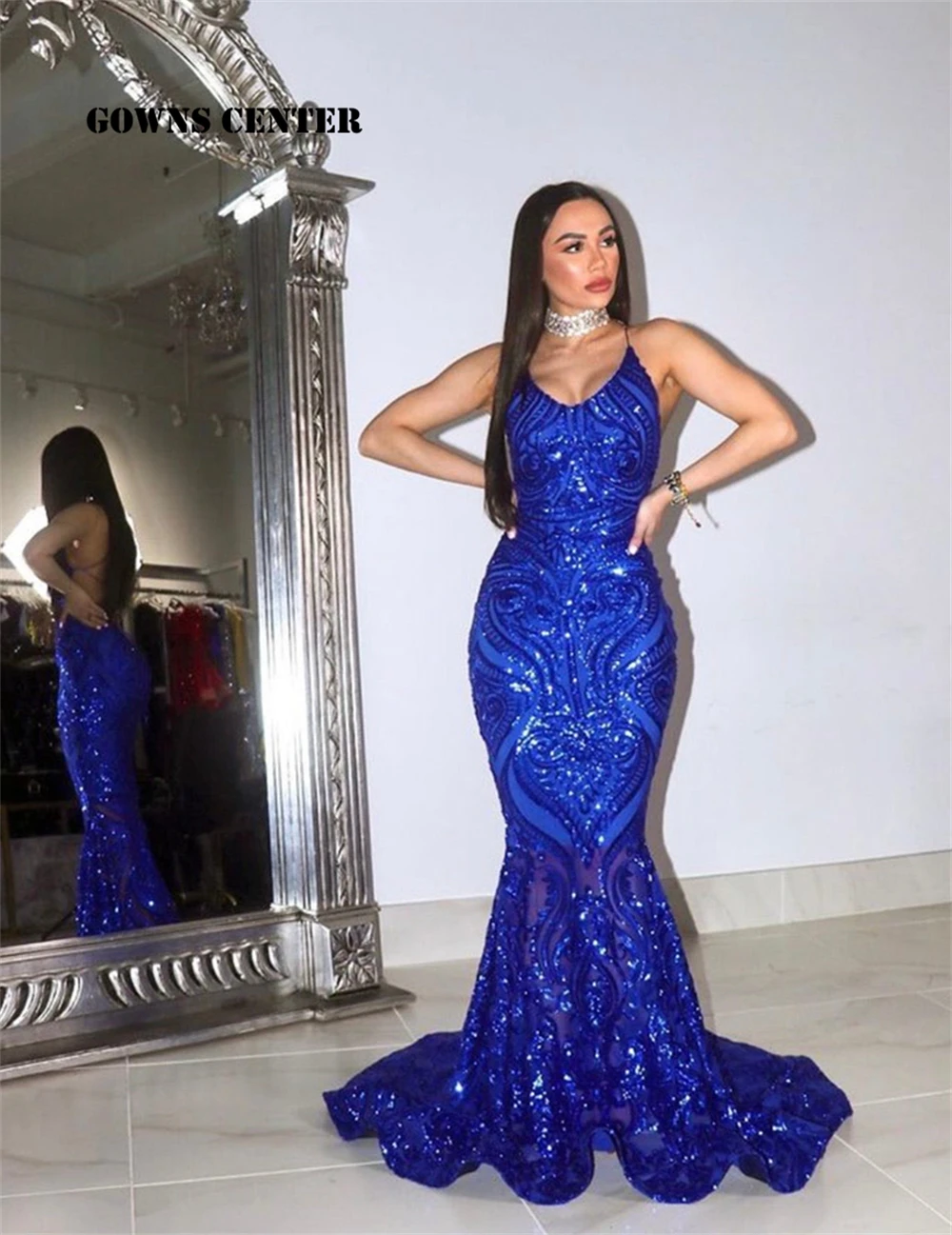 Spaghetti Royal Blue Sequed Prom Dress For Black Girls Meimaid Formal Evening Dresses African Wedding Gowns robe de cocktail
Spaghetti Royal Blue Sequed Prom Dress For Black Girls Meimaid Formal Evening Dresses African Wedding Gowns robe de cocktail