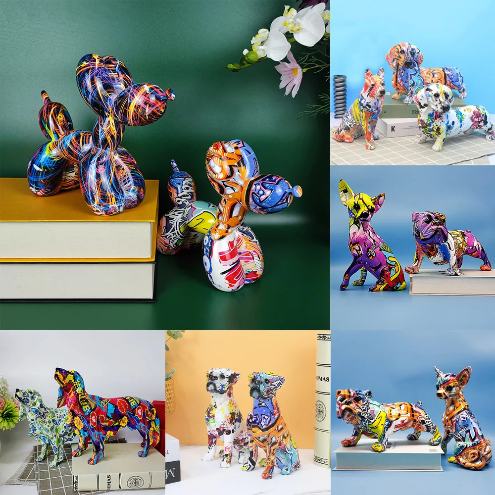 Resin Colorful Balloon Dog Statue Creative Dog Bulldog Chihuahua Sculpture Art Craft Home Decor Ornaments Gift
Resin Colorful Balloon Dog Statue Creative Dog Bulldog Chihuahua Sculpture Art Craft Home Decor Ornaments Gift