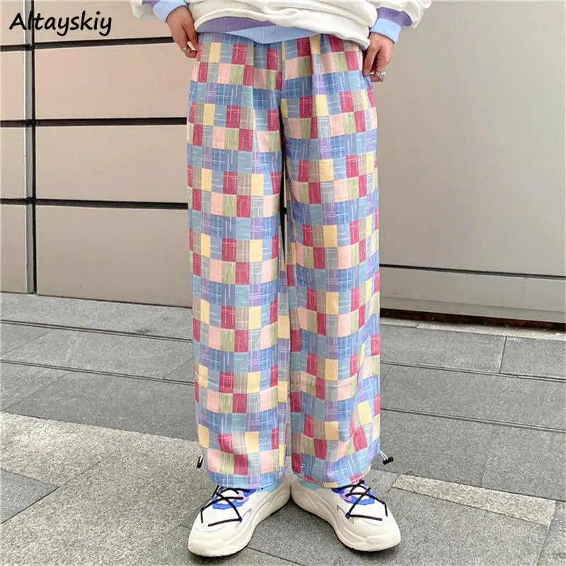 Spring Casual Pants Women Panelled Plaid Straight Students Daily Harajuku Korean Style Chic Streetwear Fashion Candy-color Cozy
Spring Casual Pants Women Panelled Plaid Straight Students Daily Harajuku Korean Style Chic Streetwear Fashion Candy-color Cozy
