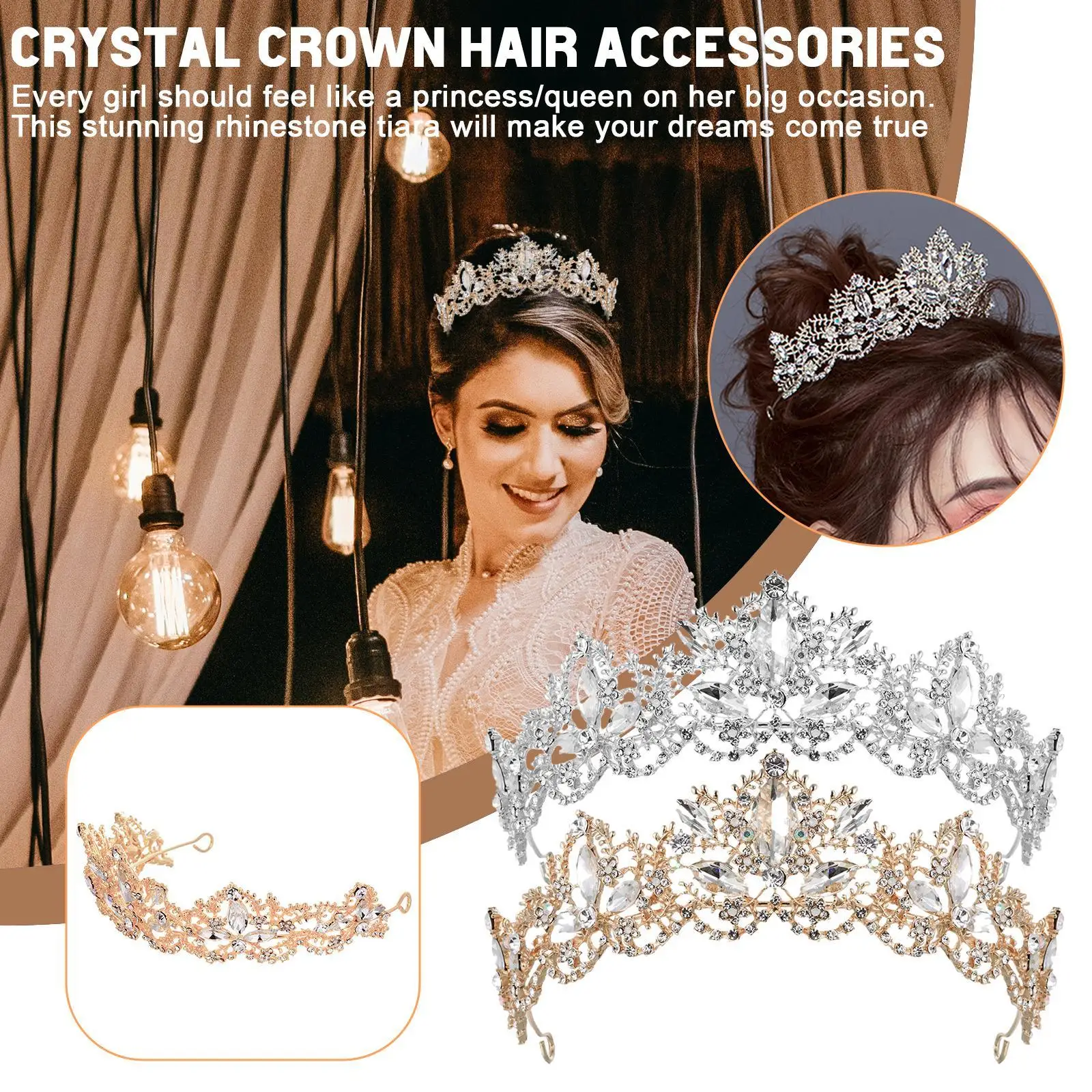 2022 New Fashion Luxury Crystal Bridal Crown Tiaras Light Gold Diadem Tiaras For Women Bride Wedding Hair Accessories
2022 New Fashion Luxury Crystal Bridal Crown Tiaras Light Gold Diadem Tiaras For Women Bride Wedding Hair Accessories