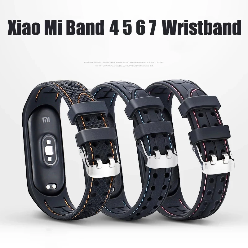 

Bracelet For Xiaomi Mi band 7 6 miband4 miband5 miband6 Replacement Silicone SmartWatch Wrist beacelet Mi band 3 4 5 wirst strap