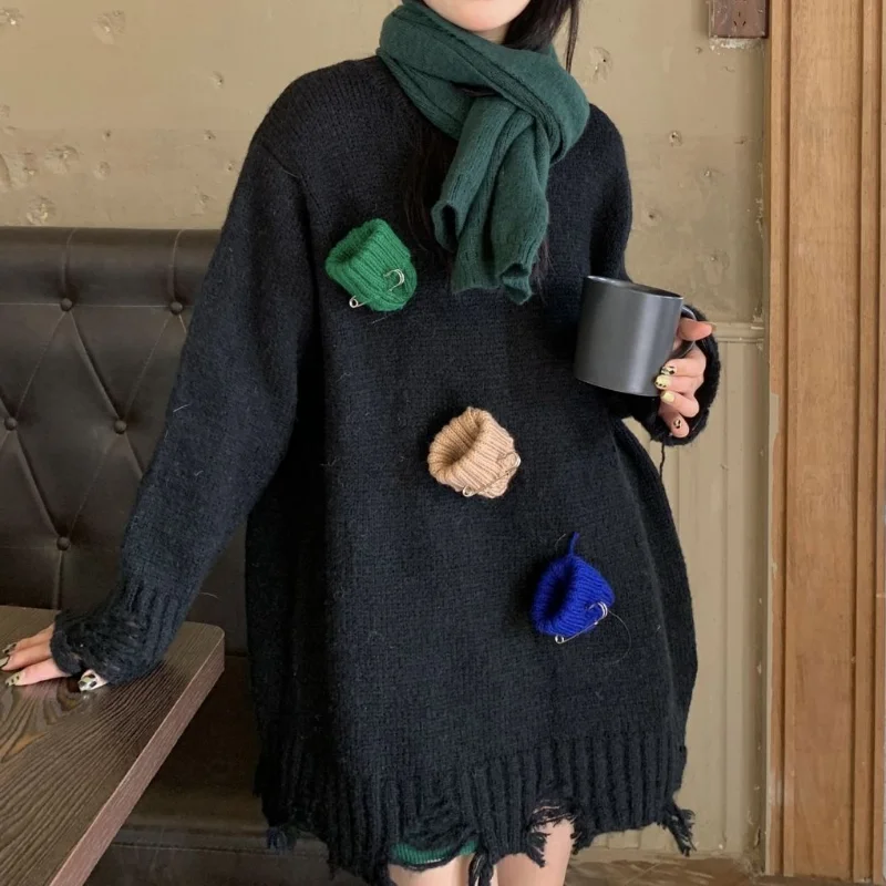 Deeptown Korean Style Beige Sweater Women Sweet Preppy Style Oversize Irregular Knitted Top Harajuku Fashion Long Sleeve Top
Deeptown Korean Style Beige Sweater Women Sweet Preppy Style Oversize Irregular Knitted Top Harajuku Fashion Long Sleeve Top