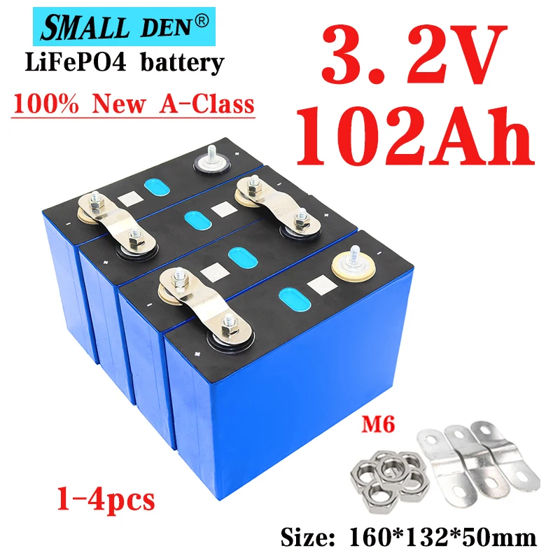 1-4pcs 3.2V 102Ah LiFePO4 battery pack Lithium iron phospha DIY 12V 24V 304A 3C Motorcycle Electric Car Solar Inverter batteries
1-4pcs 3.2V 102Ah LiFePO4 battery pack Lithium iron phospha DIY 12V 24V 304A 3C Motorcycle Electric Car Solar Inverter batteries