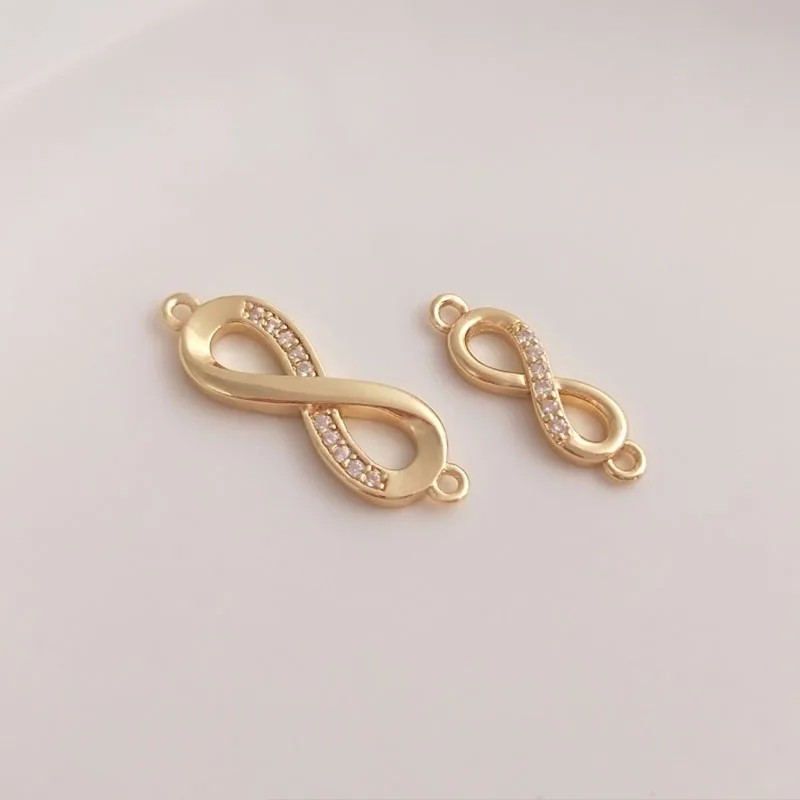 18x6mm 23x7mm Charms Infinity Symbol Double Suspension Inlaid Zircon Gold Color Plated For DIY Jewelry Making Infinity Connector
18x6mm 23x7mm Charms Infinity Symbol Double Suspension Inlaid Zircon Gold Color Plated For DIY Jewelry Making Infinity Connector