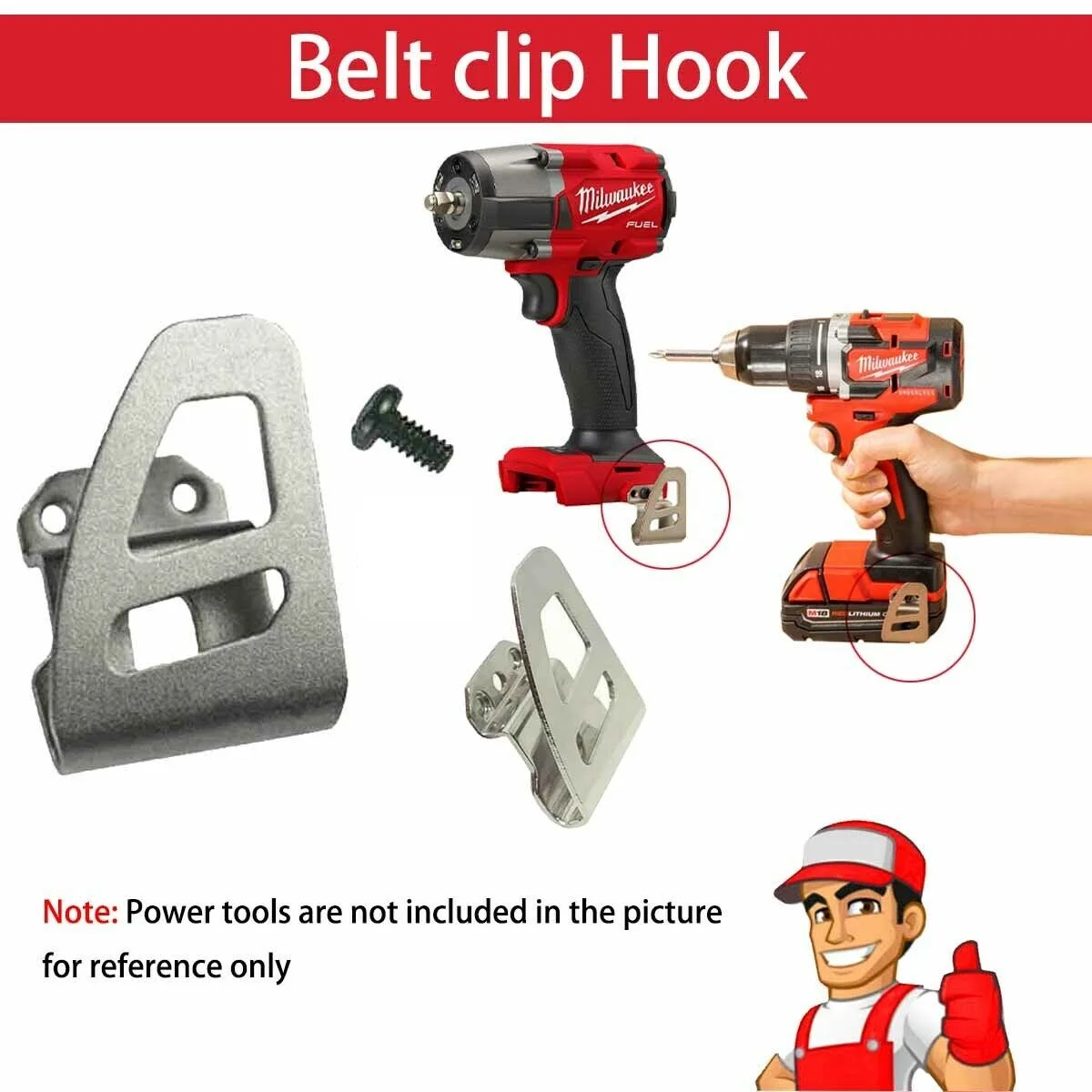 Tool Belt Clip Hook For Milwaukee 2653 Impact Drivers And Drills Clip & Screw Power Tool Accessories
Tool Belt Clip Hook For Milwaukee 2653 Impact Drivers And Drills Clip & Screw Power Tool Accessories