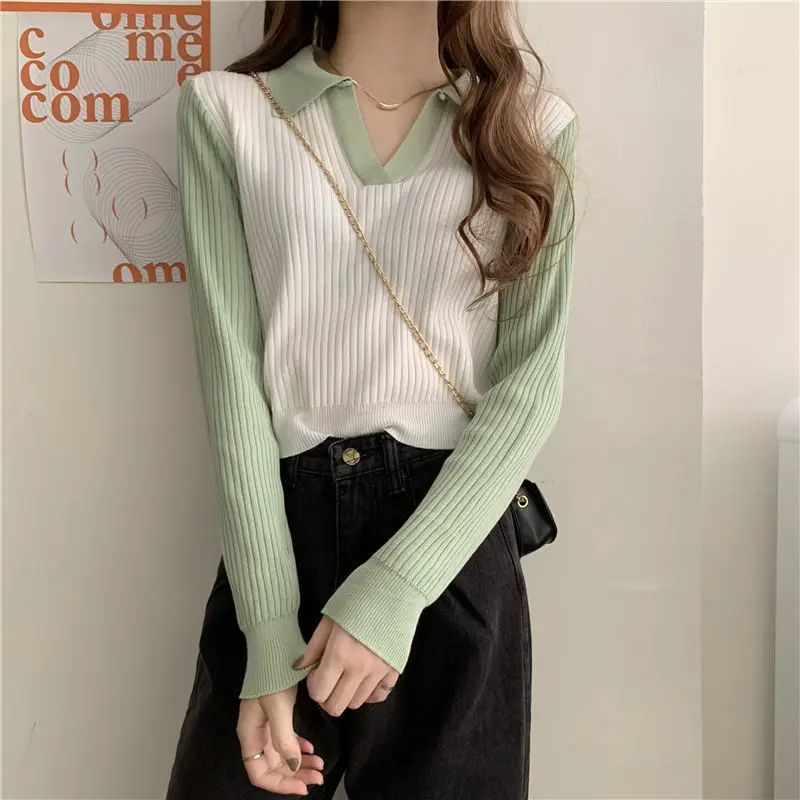 Women's V Neck Cropped Knitted Sweater Shirt Korean Fashion Short Tops Pullover Slim Clothing Spring Autumn Ladies Clothes
Women's V Neck Cropped Knitted Sweater Shirt Korean Fashion Short Tops Pullover Slim Clothing Spring Autumn Ladies Clothes