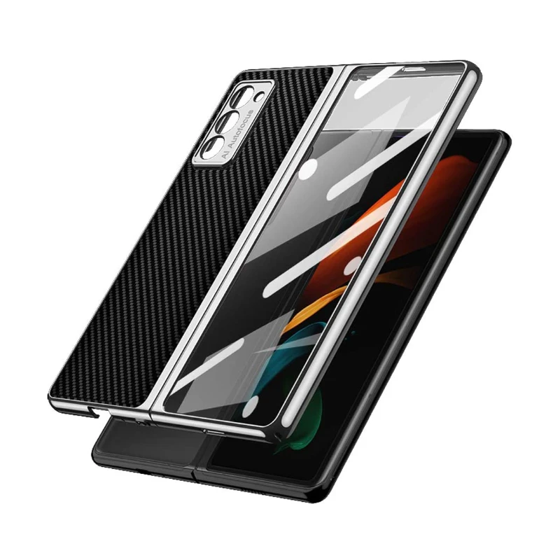 Luxury Tempered Glass Phone Case for Samsung Z Fold2 Hybrid Plating PC All-Inclusive Shockproof Cover Case for Galaxy Z Fold 2
Luxury Tempered Glass Phone Case for Samsung Z Fold2 Hybrid Plating PC All-Inclusive Shockproof Cover Case for Galaxy Z Fold 2