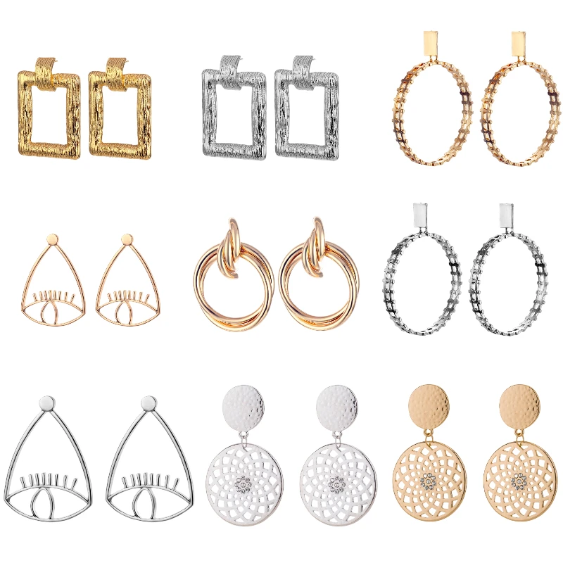 1Pair Vintage Trendy Geometric Pendant Earrings for Women Girls Simple Female Boho Fashion Jewelry Pendientes Mujer Aretes
1Pair Vintage Trendy Geometric Pendant Earrings for Women Girls Simple Female Boho Fashion Jewelry Pendientes Mujer Aretes