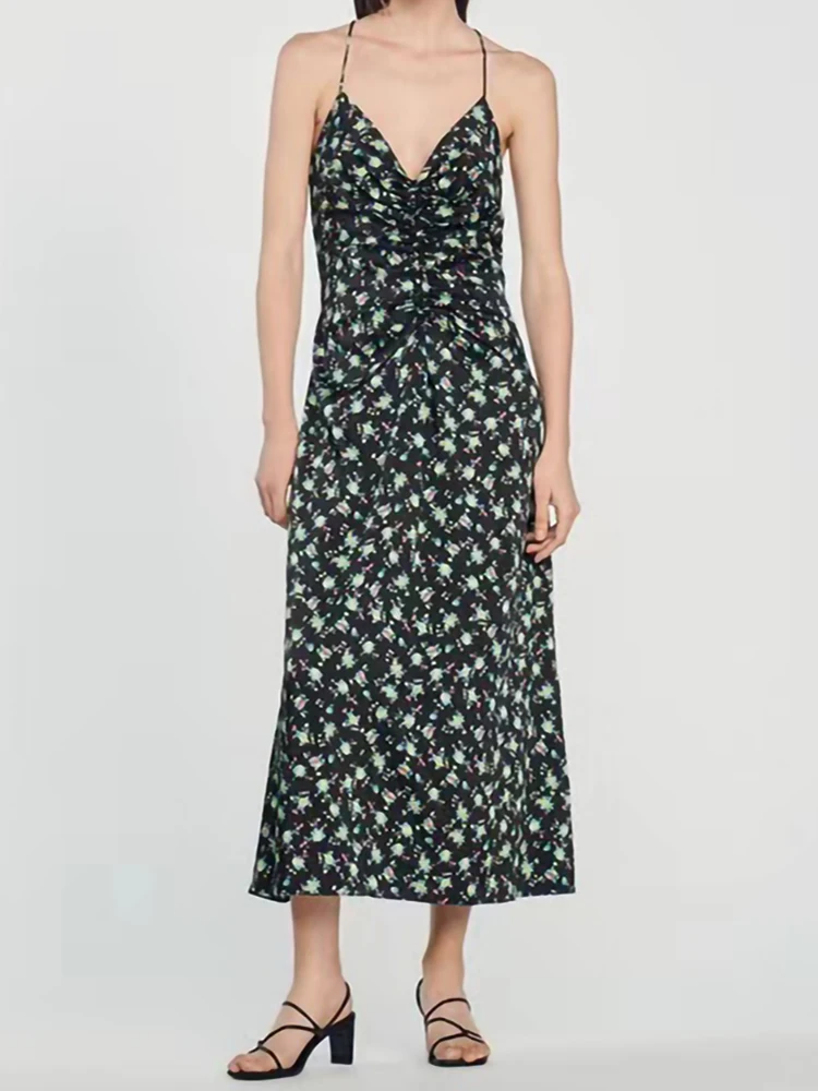 2023 Summer New SAND* French Sleeveless Dress Women Sexy V-Neck Floral Camisole Long Dresses Ladies Fashion All-match Fold Robe
2023 Summer New SAND* French Sleeveless Dress Women Sexy V-Neck Floral Camisole Long Dresses Ladies Fashion All-match Fold Robe