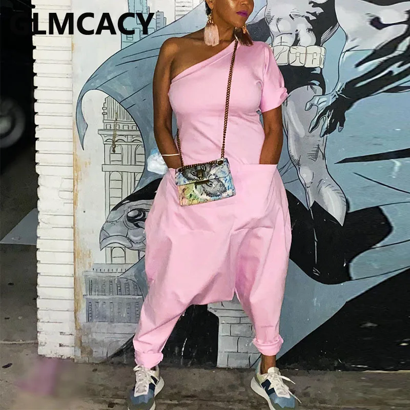 Women Short Sleeve Casual Solid Color Jumpsuit One Shoulder Baggy Pants Overalls
Women Short Sleeve Casual Solid Color Jumpsuit One Shoulder Baggy Pants Overalls