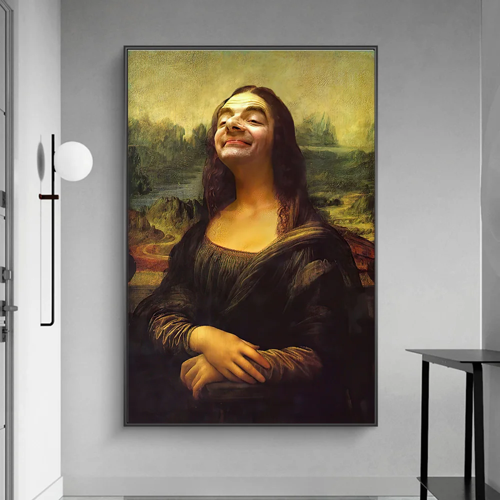Mona Lisa Mr Bean Funny Canvas Painting Spoof Portrait Figure Art Posters Prints Modern Wall Pictures For Living Room Decor
Mona Lisa Mr Bean Funny Canvas Painting Spoof Portrait Figure Art Posters Prints Modern Wall Pictures For Living Room Decor