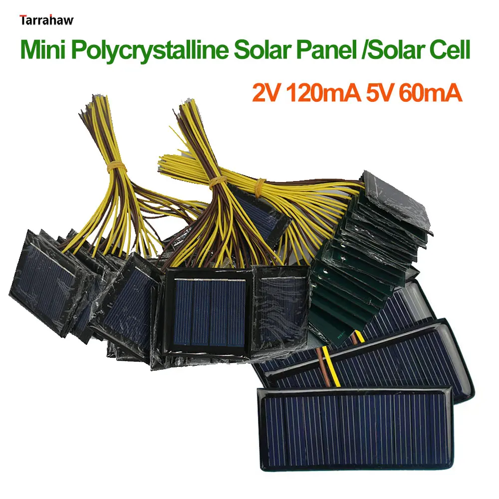 2V 5V 60mA 120mA Mini Polycrystalline Solar Panel /Solar Cell Battery Module Epoxy Board PET Power Generation Plate 15CM Line
2V 5V 60mA 120mA Mini Polycrystalline Solar Panel /Solar Cell Battery Module Epoxy Board PET Power Generation Plate 15CM Line