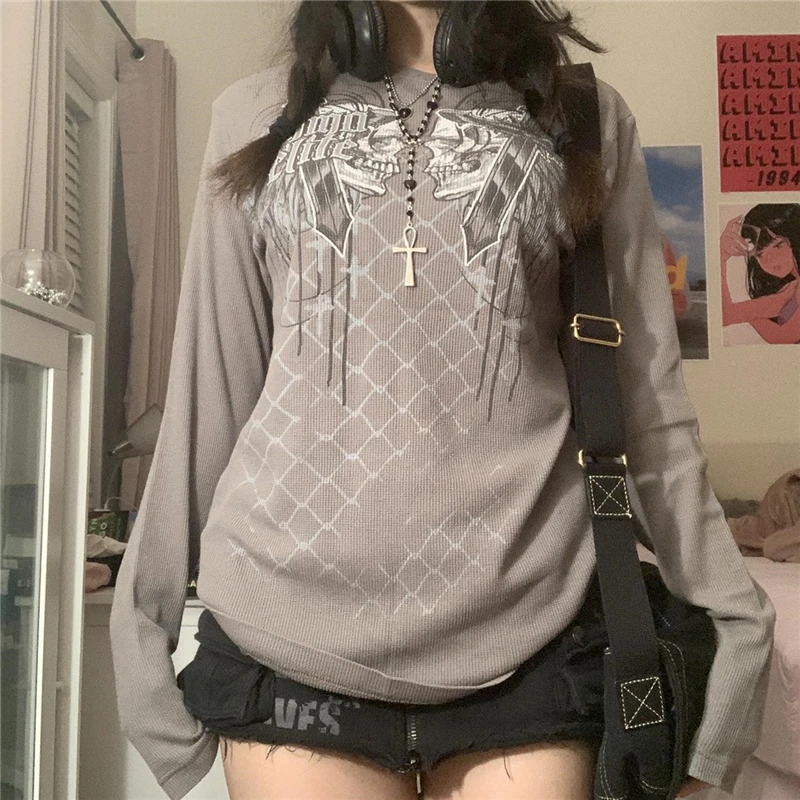 Женская футболка с длинным рукавом, Винтажная Футболка с принтом в виде звезды феи, одежда в стиле Харадзюку, 2000
Женская футболка с длинным рукавом, Винтажная Футболка с принтом в виде звезды феи, одежда в стиле Харадзюку, 2000