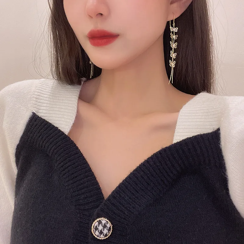 2022 New S925 Silvers Long Tassel Butterfly Dangle Earrings Ins Style Fashion Female Classic Earrings Jewellery for Women
2022 New S925 Silvers Long Tassel Butterfly Dangle Earrings Ins Style Fashion Female Classic Earrings Jewellery for Women