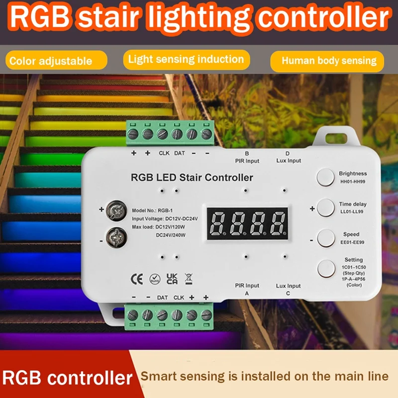 Light Sensor Switch Controller Stair Light Controller Rgb Colorful Step Light Intelligent Controller
Light Sensor Switch Controller Stair Light Controller Rgb Colorful Step Light Intelligent Controller