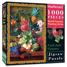 MaxRenard Jigsaw Puzzle 1000 Pieces for Adults Artwork Fruit and Flowers Environmentally Friendly Paper Christmas Gift Toy