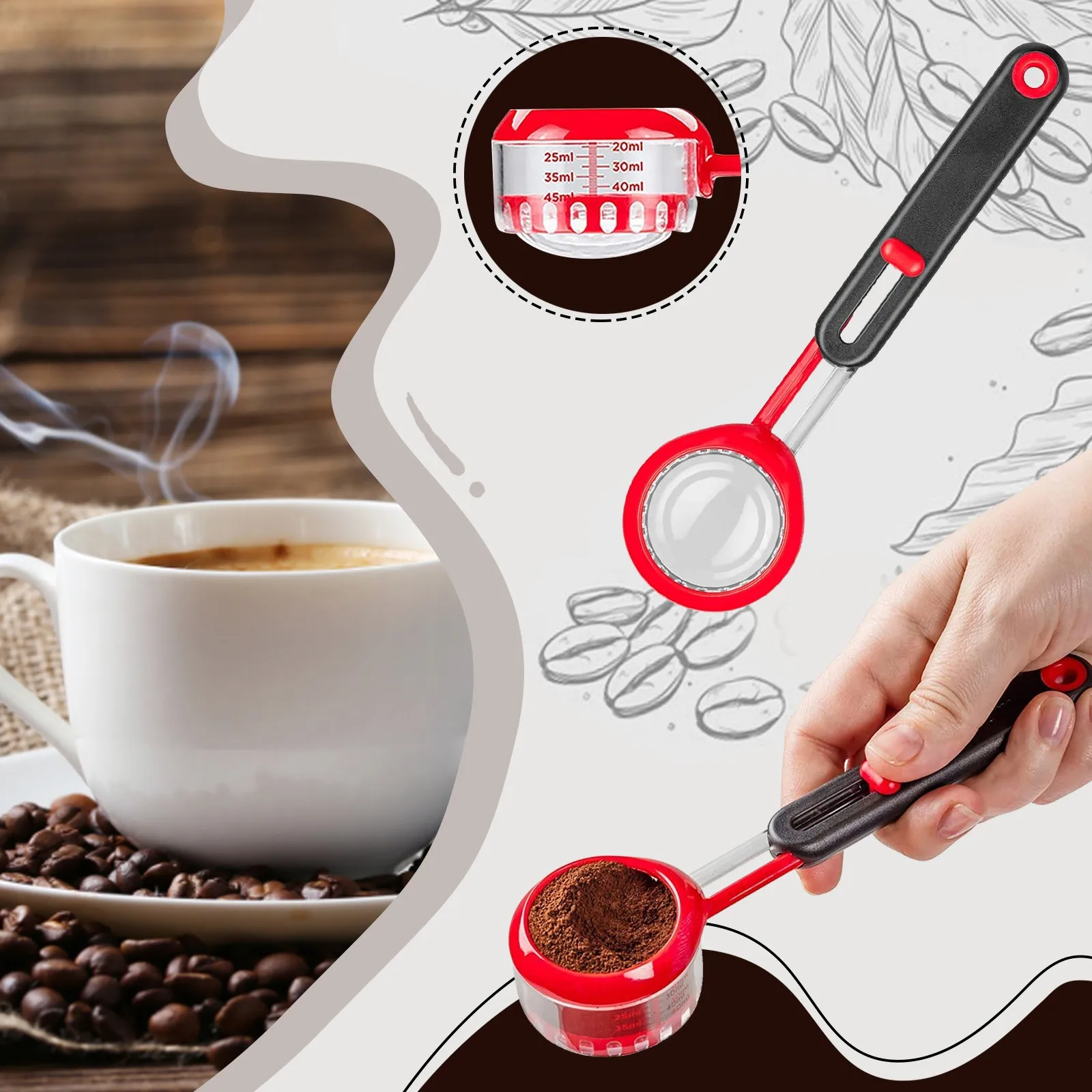 Powder Adjustable Lever Measuring Spoon Coffee Measuring Scoop Protein Powder Leveling Measuring Measuring Scoop
Powder Adjustable Lever Measuring Spoon Coffee Measuring Scoop Protein Powder Leveling Measuring Measuring Scoop