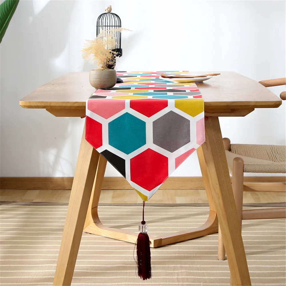 Colourful Honeycomb Hexagon Table Runner Gray Geometric Popular Fringed Cotton Linen Tablecloth Doublelayer Coffee Table Towel
Colourful Honeycomb Hexagon Table Runner Gray Geometric Popular Fringed Cotton Linen Tablecloth Doublelayer Coffee Table Towel