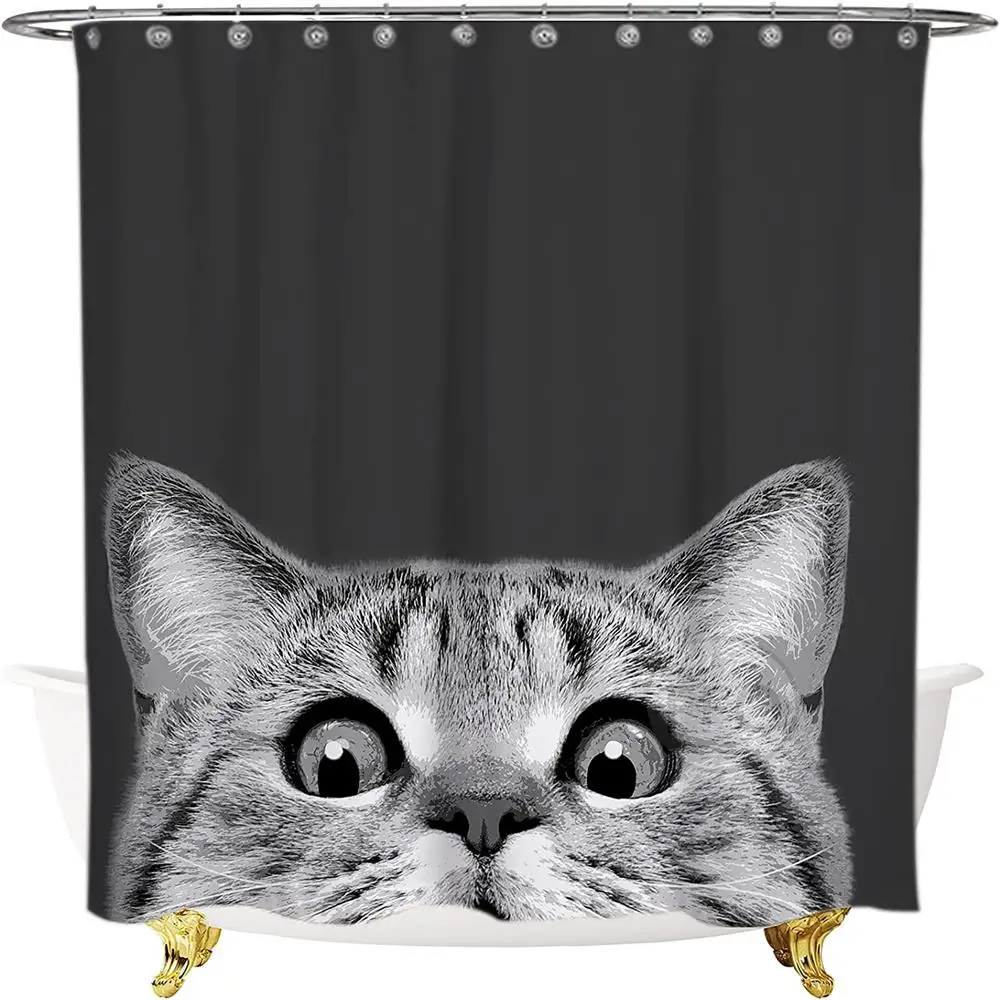 Funny Black Cat Waterproof Bath Shower Curtain Animal Bathroom Shower Curtains Set Polyester Grommet With Hooks For Window
Funny Black Cat Waterproof Bath Shower Curtain Animal Bathroom Shower Curtains Set Polyester Grommet With Hooks For Window