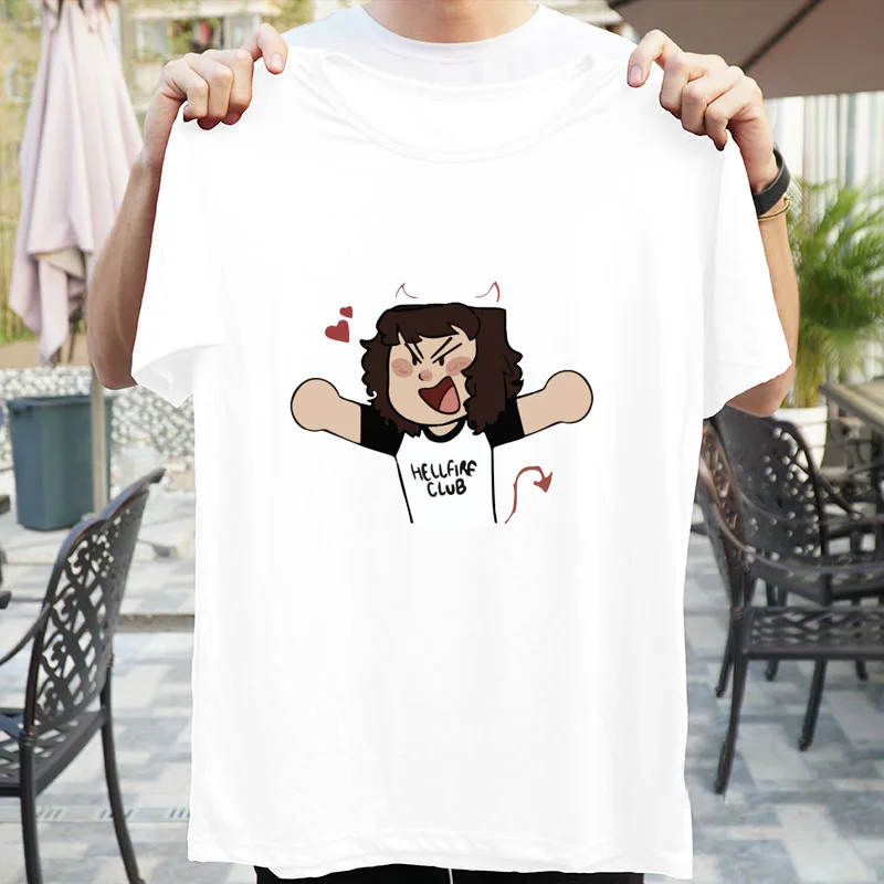 2022 Strange Thing 4 European and American TV Drama Hellfire Club Letter Short Sleeve T-shirt Men and Women Eddie Munson
2022 Strange Thing 4 European and American TV Drama Hellfire Club Letter Short Sleeve T-shirt Men and Women Eddie Munson