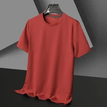 Short sleeved Polo shirt fashion splicing mens round neck top cotton daily short sleeved T-shirt
