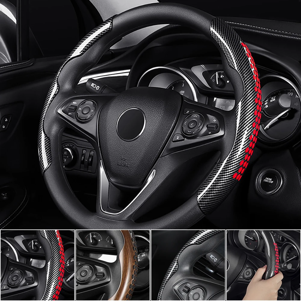 38cm Universal Car Steering Wheel Cover Anti-slip Silicone Steering Boost Cover Carbon Fiber ABS Interior Decoration Accessories
38cm Universal Car Steering Wheel Cover Anti-slip Silicone Steering Boost Cover Carbon Fiber ABS Interior Decoration Accessories