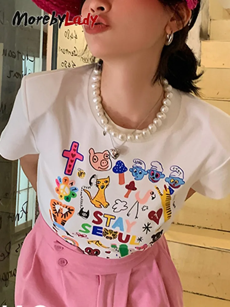 Morebylady Summer Carton Print T Shirt Y2k Grunge Short Sleeve O Neck Crop Top Women Sexy Skinny Funny Tee Shirt Femme Korean
Morebylady Summer Carton Print T Shirt Y2k Grunge Short Sleeve O Neck Crop Top Women Sexy Skinny Funny Tee Shirt Femme Korean
