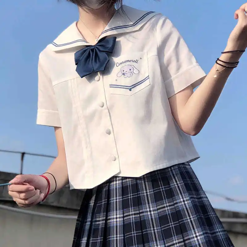 Kawaii New Sanriode Cinnamoroll Jk Uniform Short-Sleeved Shirt Cute Girls College Style Commuter School Uniform Bottoming Tops
Kawaii New Sanriode Cinnamoroll Jk Uniform Short-Sleeved Shirt Cute Girls College Style Commuter School Uniform Bottoming Tops