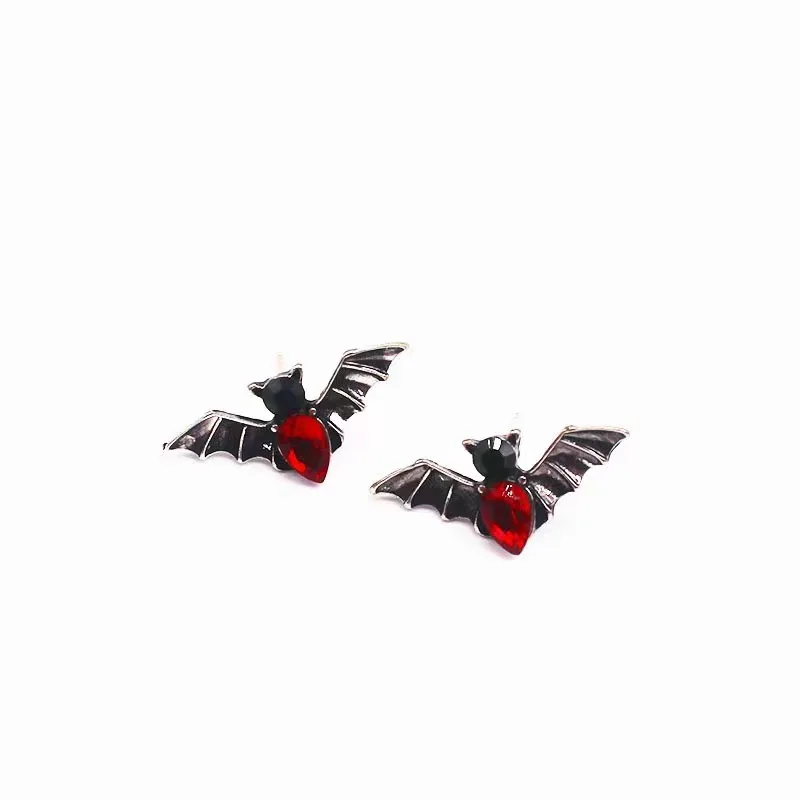 

Gothic Animal Bat Earrings For Women Punk Hip Hop Zircon Stud Earrings Jewelry Gift Brincos
