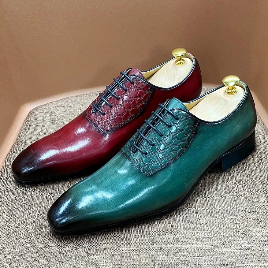 Fashion Men's Genuine Leather Lace-up Pointed Toe Oxford Handmade Business Casual Flats Wedding Banquet Formal Shoes Man E007
Fashion Men's Genuine Leather Lace-up Pointed Toe Oxford Handmade Business Casual Flats Wedding Banquet Formal Shoes Man E007