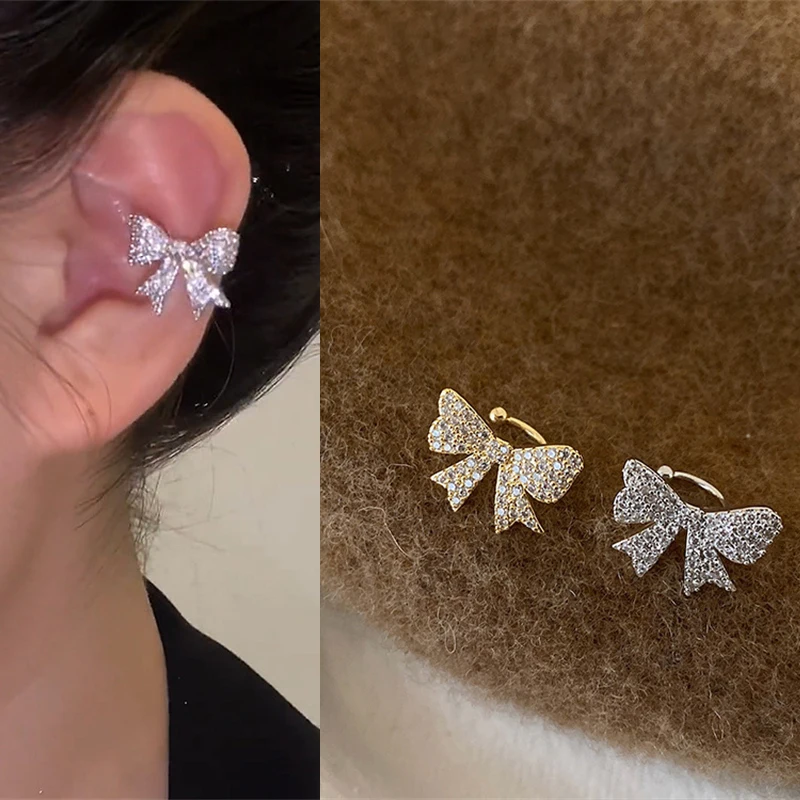 Trend Zircon Crystal Bow Ear Bone Clip Non-Pierced Earring Gold Silver Color Ear Cuff for Women Girls Aesthetic Jewelry
Trend Zircon Crystal Bow Ear Bone Clip Non-Pierced Earring Gold Silver Color Ear Cuff for Women Girls Aesthetic Jewelry