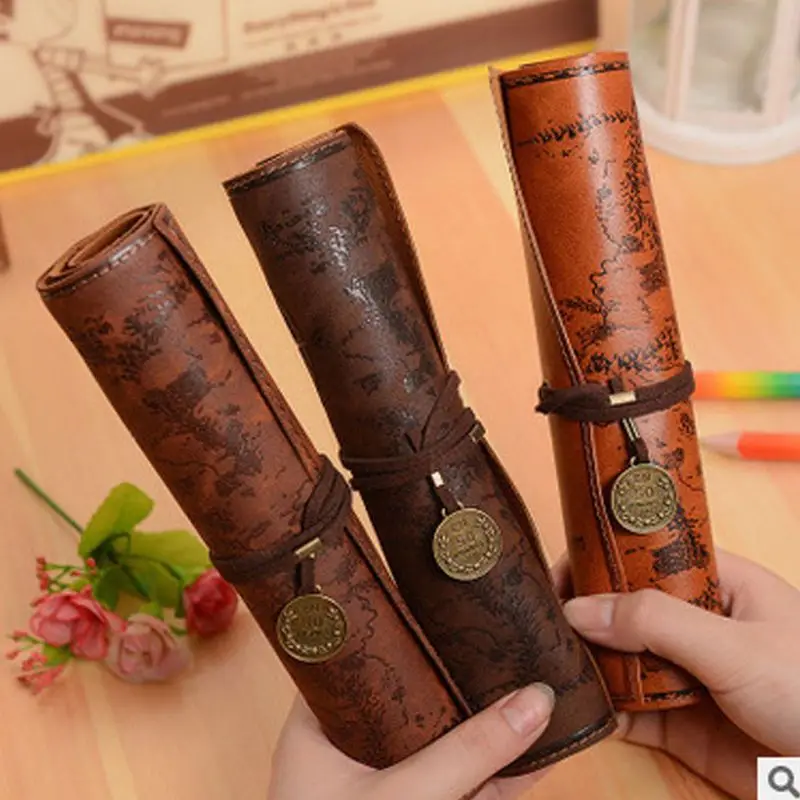 Creative Stationery Box, Vintage Roll Pen Bag,simple Leather Embossed Buckle Roll Pen Bag, Portable Pencil Case, Stationery Case
Creative Stationery Box, Vintage Roll Pen Bag,simple Leather Embossed Buckle Roll Pen Bag, Portable Pencil Case, Stationery Case