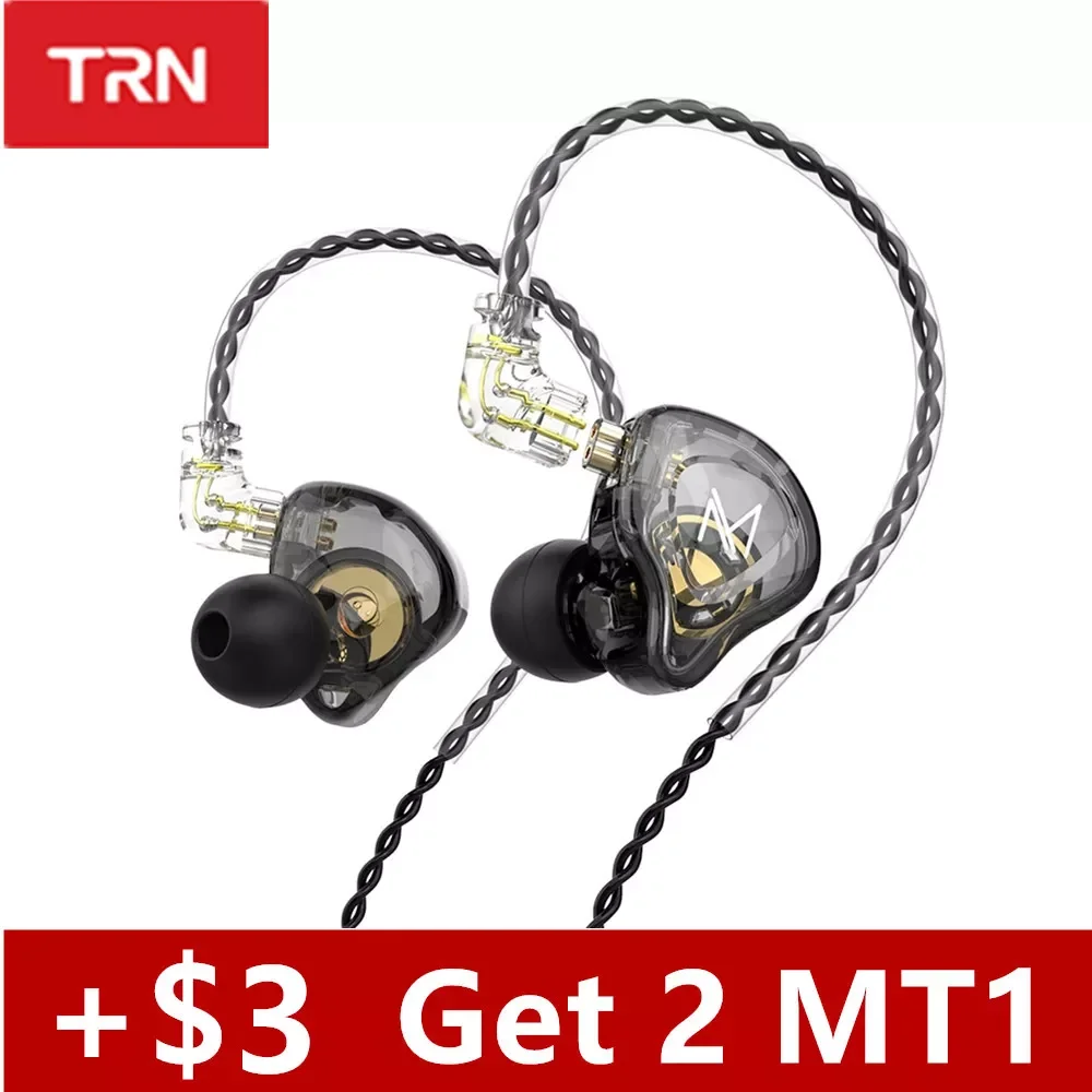 

Newest TRN MT1 In Ear Earphone Dynamic DJ Monitor IEM Earbud HIFI Sport Noise Cancelling Headsets TRN M10 TA1 ST1 V90s T300 X7