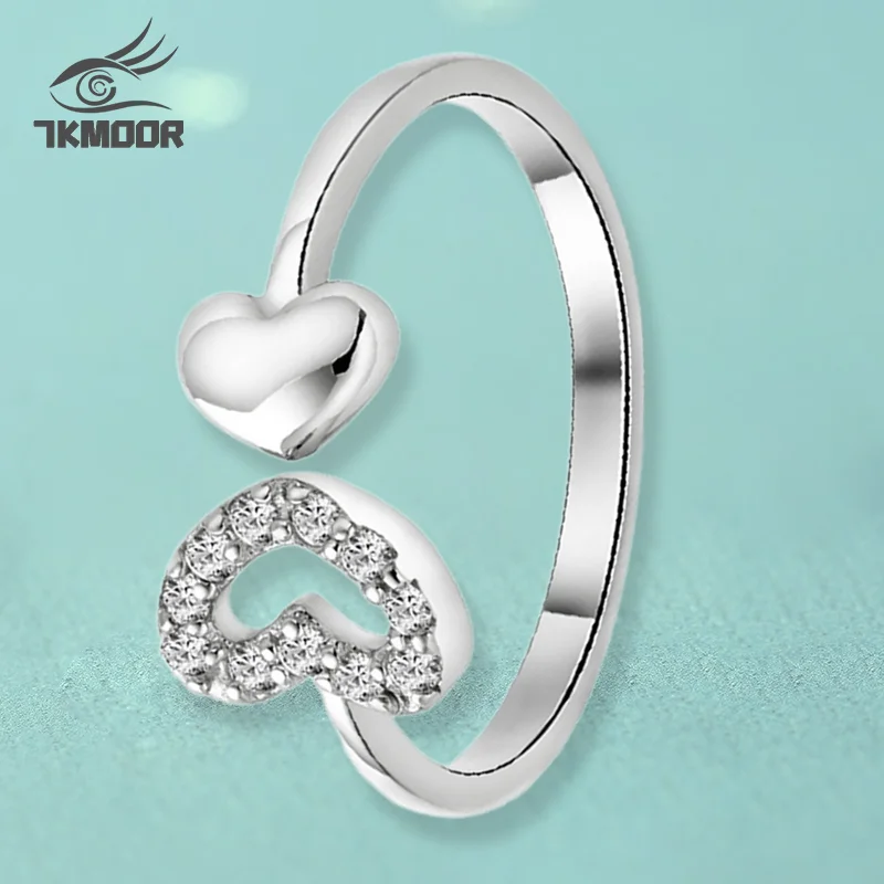 Silver Color Jewelry AAA Open Double Love Zircon Rings For Party Women Adjustable Ring Anillos Bague
Silver Color Jewelry AAA Open Double Love Zircon Rings For Party Women Adjustable Ring Anillos Bague