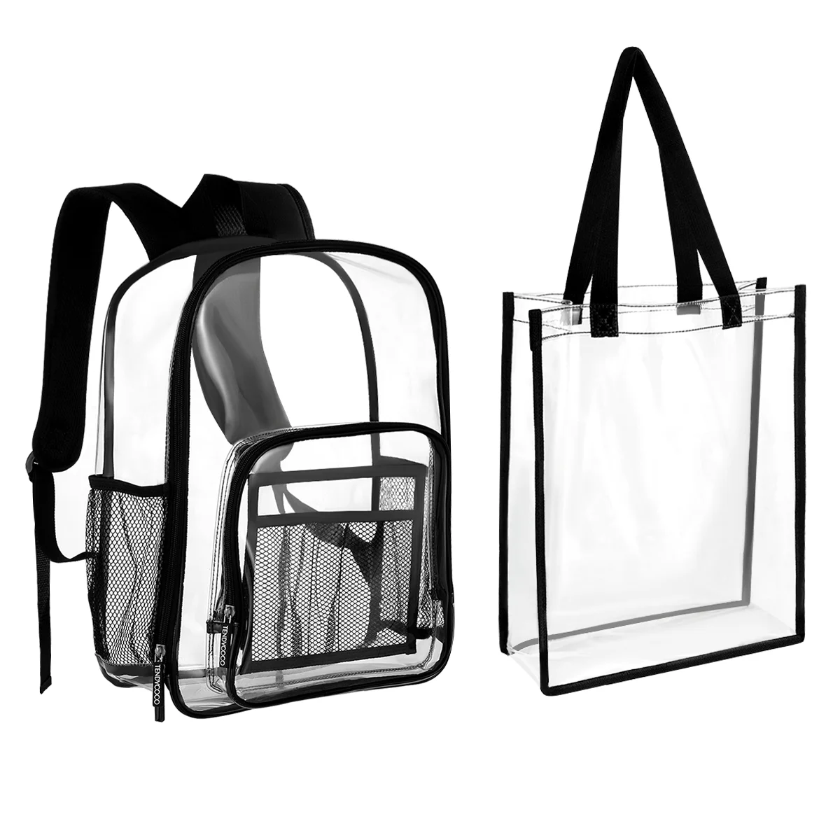 TENDYCOCO Backpack and Tote Bag Transparent PVC Bookbag and Handbag Waterproof Heavy Duty Clear Bags for School Work Sports
TENDYCOCO Backpack and Tote Bag Transparent PVC Bookbag and Handbag Waterproof Heavy Duty Clear Bags for School Work Sports