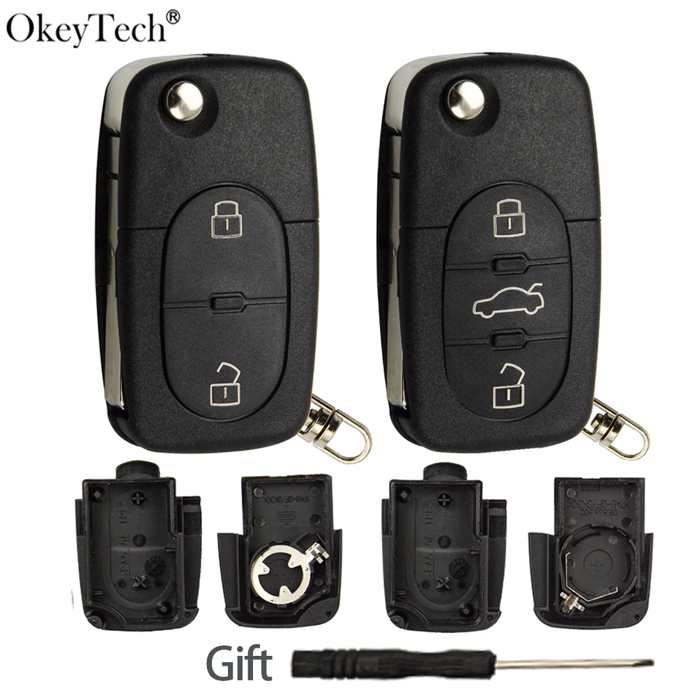 Okeytech 2/3 Buttons Flip Folding Remote Control Key Case Shell For Audi TT A2 A3 A4 A6 A8 B5 RS4 Quattr CR2032/CR1616 Holder
Okeytech 2/3 Buttons Flip Folding Remote Control Key Case Shell For Audi TT A2 A3 A4 A6 A8 B5 RS4 Quattr CR2032/CR1616 Holder