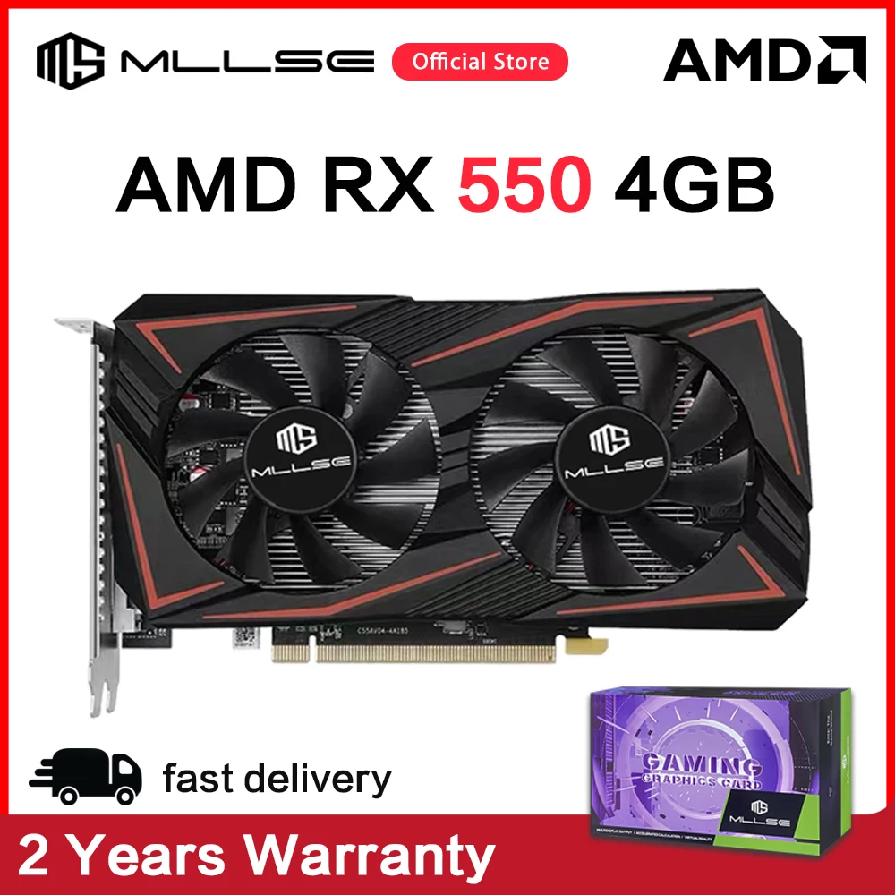 

MLLSE AMD Radeon RX 550 4GB Gaming Graphics Card GDDR5 128bit PCI-E X16 HDMI DP DVI RX550 4gb Video Card Desktop Play game