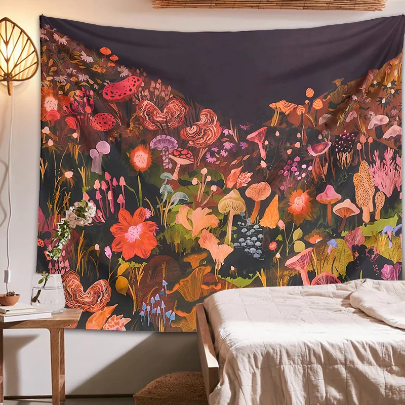 Mushroom Tapestry Wall Hanging Psychedelic Mycology Illustration Bohemian vintage background Carpets Room Decor home Decor cloth 
Mushroom Tapestry Wall Hanging Psychedelic Mycology Illustration Bohemian vintage background Carpets Room Decor home Decor cloth
