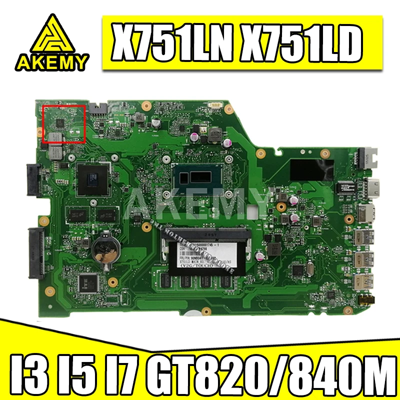 Материнская плата X751LN X751LD материнская плата для ноутбука GT820M GT840M GPU I3 I5 I7 CPU 4 Гб RAM для ASUS X751L X751LJ R752L A751L 
Материнская плата X751LN X751LD материнская плата для ноутбука GT820M GT840M GPU I3 I5 I7 CPU 4 Гб RAM для ASUS X751L X751LJ R752L A751L
